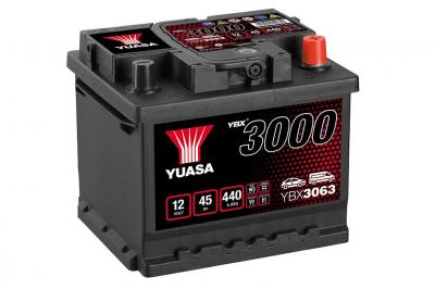 Yuasa SMF YBX3063 akkumulátor, 12V 45Ah 440A J+ EU, alacsony